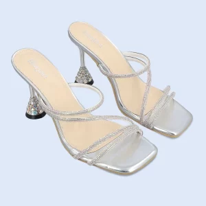 BW10194-SILVER-Women Slipper Heel