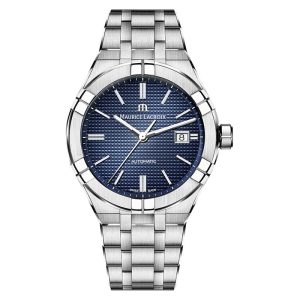 Maurice Lacroix (Maurice Lacroix Men’s Automatic Swiss Made Silver Stainless Steel Blue Dial 42mm Watch AI6008-SS002-430-2)