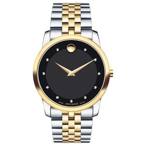 Movado Men’s Swiss Made Quartz Stainless Steel Black Dial 40mm Watch 0606879